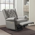 thumbnail image 4 of Pemberly Row Fauteuil Berçant et Inclinable USB Traditionnel en Tissu, Charbon, 4 of 9