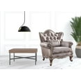 thumbnail image 2 of 45" Champagne Fabric Floral Tufted Arm Chair, 2 of 3