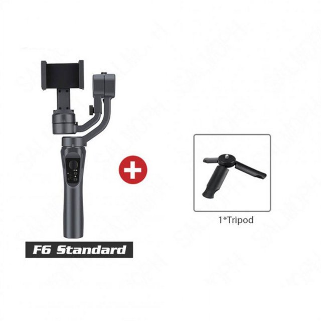 F6 3-axis Gimbal Handheld Stabilizer Cellphone Action Camera Holder Anti Shake Black