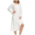 thumbnail image 1 of Pompotops Robe Décontractée à Manches Longues pour Femmes Col Carré Mi-Mollet Tenue de Maison en Solde, 1 of 4