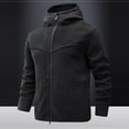 thumbnail image 6 of Timoontee Men's Fleece Coat Zip Up Coats Casual Comfy Long Sleeve Hoodies Vintage Workwear Hoodie Jacket Fall Winter Warm Outerwear with Zip Pocket Black XXXL, 6 of 8