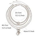 thumbnail image 4 of Women's multi-layered necklace, fade-resistant chunky chain necklace, women's paperclip chain necklace, vintage pendant heart-shaped pendant necklace, necklace set, 4 of 6
