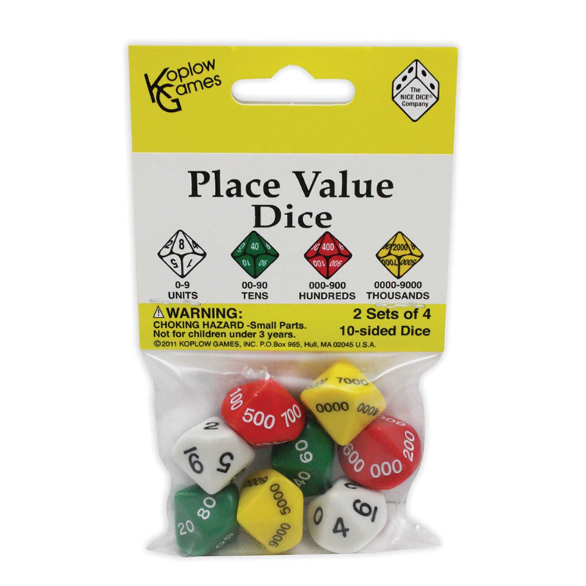 Learning Advantage Place Value Dice 7426 Set of 4 