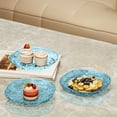 thumbnail image 7 of Plastic Serving Trays Set 4-Pack | Reusable Dinner Plates with Base, Lightweight Unbreakable Food Grade Plastic | Clear, Gray, Orange, Blue | Dishwasher Safe, Stackable | 14.5x14.5in for Kitchen, 7 of 7