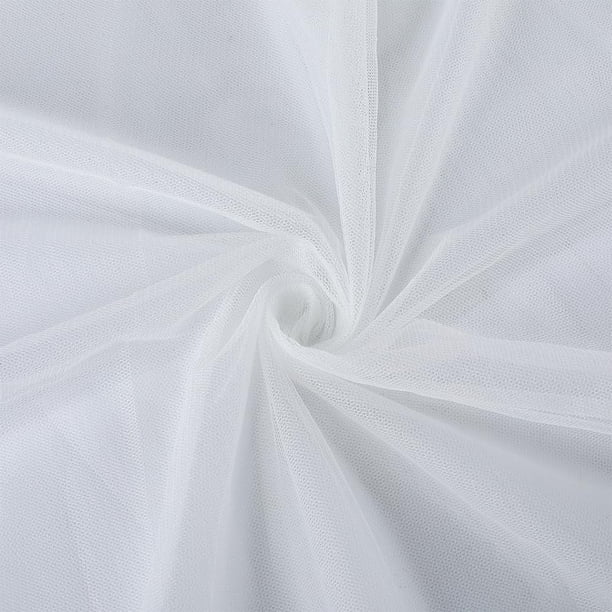 Tela de malla de poliéster de 39,4 x 63 pulgadas, color blanco, transpirable, de tul transparente, por yarda, suave, de gasa lisa, mosquitera.