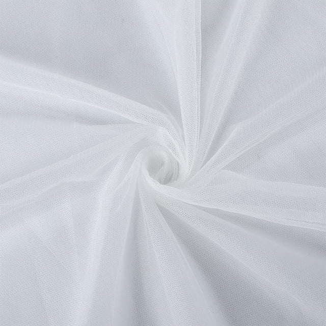 Tela de malla de poliéster de 39,4 x 63 pulgadas, color blanco, transpirable, de tul transparente, por yarda, suave, de gasa lisa, mosquitera.