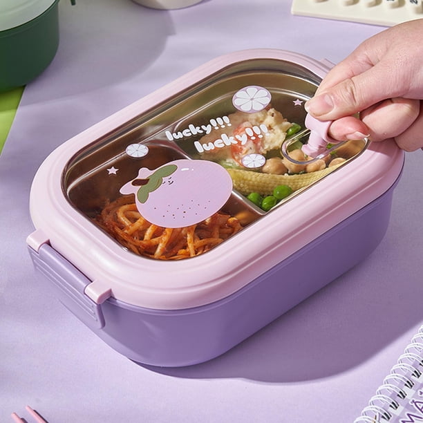 Bento Lunch Portátil Seguro A Prueba De Fugas De Acero Inoxidable Dividido