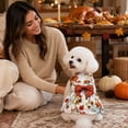 thumbnail image 7 of Thanksgiving Pet Dress,Soft Fabric Holiday Outfit with Bow Decor for Dogs & Cats,Easy On & Off,Pumpkin Prints Style,for Fall Party Pet Costume, 7 of 7