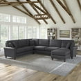 thumbnail image 7 of Hudson 128W U Shaped Couch with Chaise in Charcoal Gray Herringbone Fabric, 7 of 7