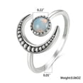 thumbnail image 4 of Anillo de apertura de fase de luna creciente,Anillo de luna para mujer Anillo ajustable Anillo de luna para mujer Los mejores materiales, 4 of 8