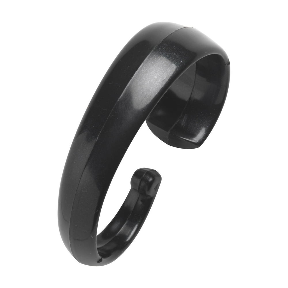 Hang Ease "C" Type Plastic Shower Curtain Hooks in Black