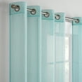 thumbnail image 4 of Eclipse Emina Crushed Sheer Voile Window Curtain Panel, Grommet, 1 Panel, 50 In Wide x 95 In Long, Aqua, 4 of 9