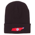 thumbnail image 5 of Tennessee Flag Map Embroidered Long Beanie - Black OSFM, 5 of 5