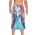 thumbnail image 2 of Peacock Bird Bath Towel Wrap for Man Adjustable Shower Wrap Button Closure Body Towel for Sauna Gym, 2 of 7