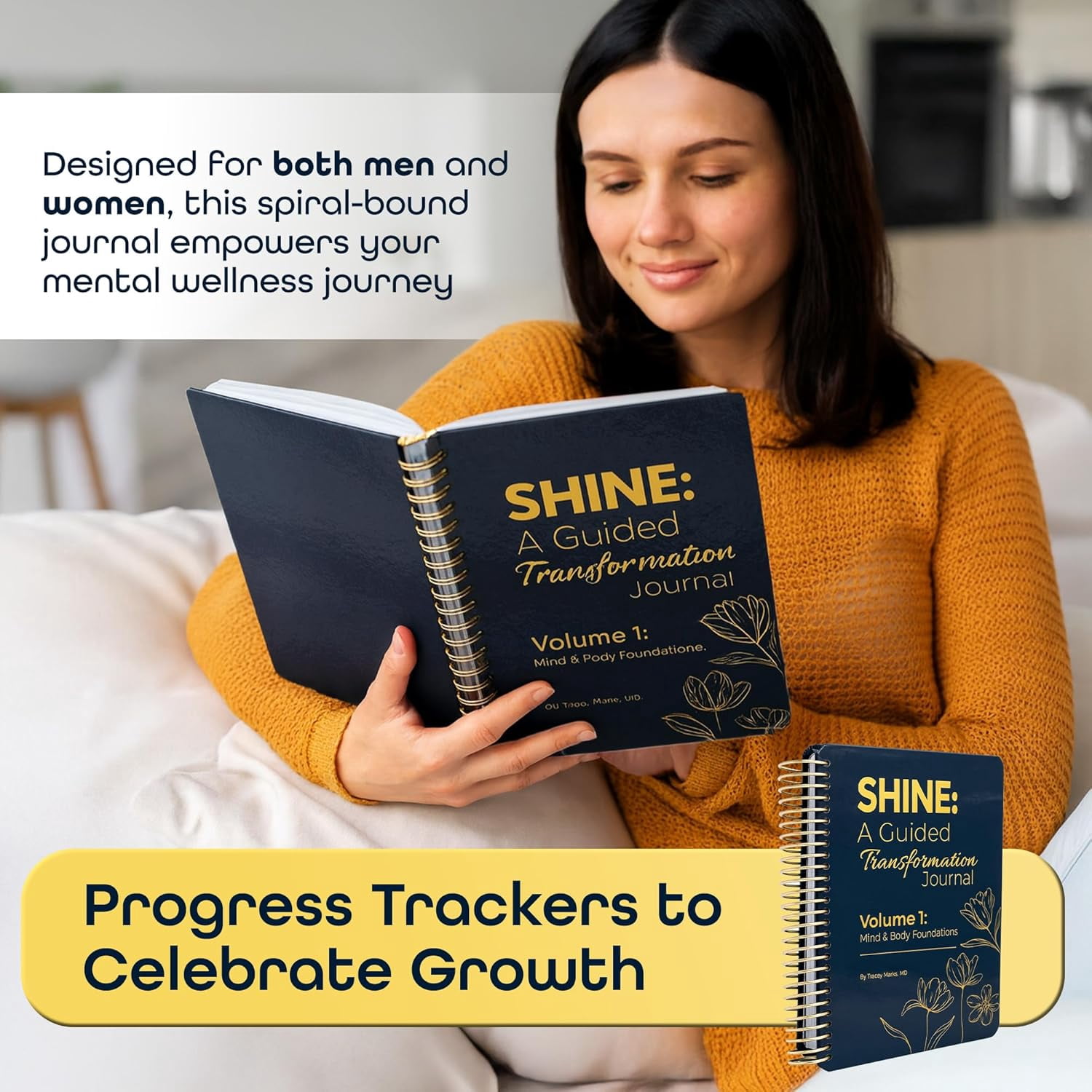 SHINE Guided Transformation Journal by Dr. Tracey Marks | 12-Week Mental Health & -Care Workbook for Women Men