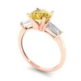thumbnail image 2 of Three-Stone Engagement Ring for Women - 2ct Natural Citrine in 14K Rose Gold Promise Ring, 2 of 6