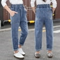 thumbnail image 2 of Byoo Big Boy Jeans Vintage Solid Color Pockets Husky Comfy Trousers Loose Fit Casual Children Denim Pants, 2 of 3