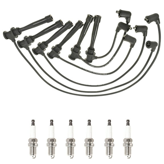 Wireset and 6 Platinum Spark Plugs Compatible with 2001-2006 Hyundai Santa Fe 2.7L V6 Replacement for