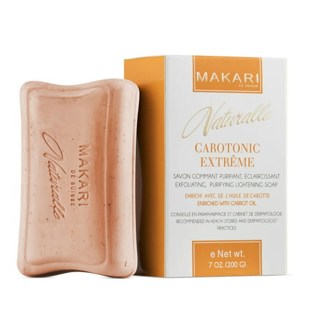 Makari Naturalle Carotonic Extreme Skin Lightening Soap 7oz. – Exfoliating & Toning Body Soap with Carrot Oil & SPF 15 – Cleansing & Whitening for Dark Spots, Acne Scars, Blemishes &