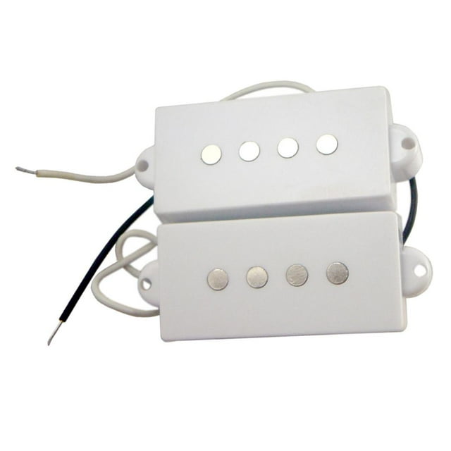 lionlar Basse Électrique Ouvert Humbucker Micros Chevalet pour 4 Cordes Basse Blanc