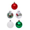 thumbnail image 1 of 30 Uds. De bolas colgantes para árbol de Navidad, hogar, oficina, centro comercial, árbol, bolas de plástico, decoración colgante, adorno Kits de decoración para fiestas rojo verde blanco Naiovety HA000435-04B, 1 of 6
