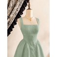 thumbnail image 6 of Mint Green Jacquard A-Line Midi Dress With Square Neck And Pockets, 6 of 8