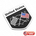 thumbnail image 1 of United States Aged Style Crossed Flag Car Van 3D Sticker Medal Emblem Decorate, 1 of 6