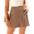 thumbnail image 6 of FreshPretty Shorts for Women Dressy Casual Summer Elastic Waist in The Back Pleated Wide Leg Tailored Work Trouser Shorts, 6 of 7