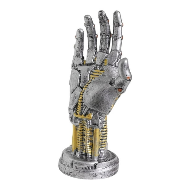 Escultura de mano robótica de vinilo para mando de juegos, ideal para estantería de entrada. S