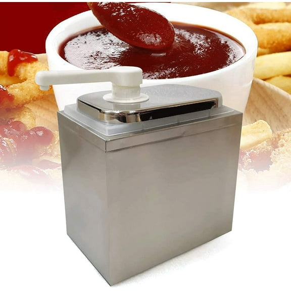 Miumaeov Plastic Sauce Pump, Sauce Dispenser Pump Stainless Condiment Dispenser Squeeze Condiment Dispensing, Buffet Equipment (1 Head)