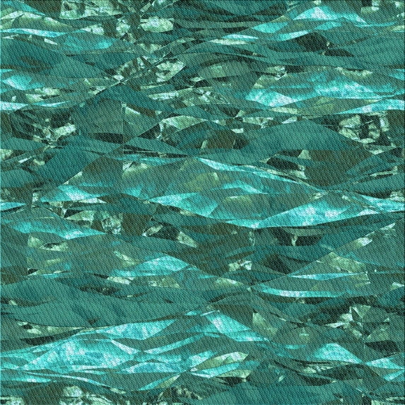 Ahgly Company Machine Washable Indoor Square Transitional Medium Teal Green Area Rugs, 7' Square