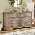 thumbnail image 5 of VANACC Farmhouse 54" Wide 7 Drawers Dresser for Bedroom, Wood Rustic Chest of Drawers, Closet, Hallway, Grey Walnut, 5 of 6