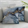 thumbnail image 3 of ERAPDAUR Blue and Gold Pillows, Modern Abstract Marble Texture Blue Gold Watercolor Print Art Home Bedroom Decorations Soft Throw Pillow Cover, Drawing Boho Pillow Case Pillowcase 18x18in, 3 of 5