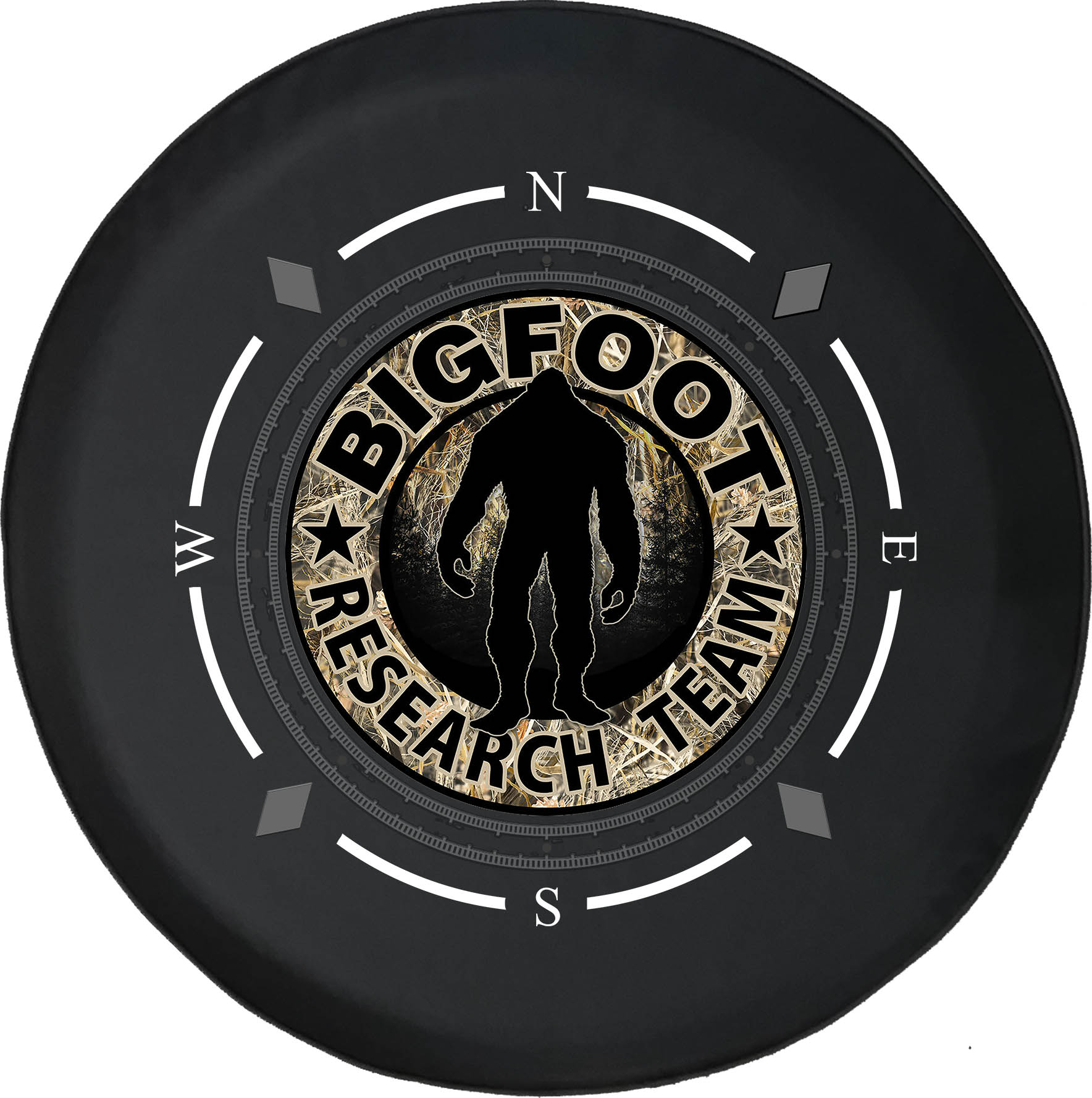 Spare Tire Cover Compass Bigfoot Sasquatch Team Wheel Covers Fit for SUV accessories Trailer RV
