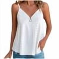 thumbnail image 6 of tarylea Summer Tank Tops for Women Zip-Front Spaghetti Straps Hollow out Loose Fitting Dressy Casual Blouse, 6 of 6