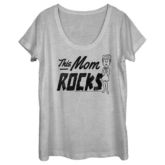 Women's The Flintstones This Mom Rocks  Graphic Tee Athletic Heather X Large