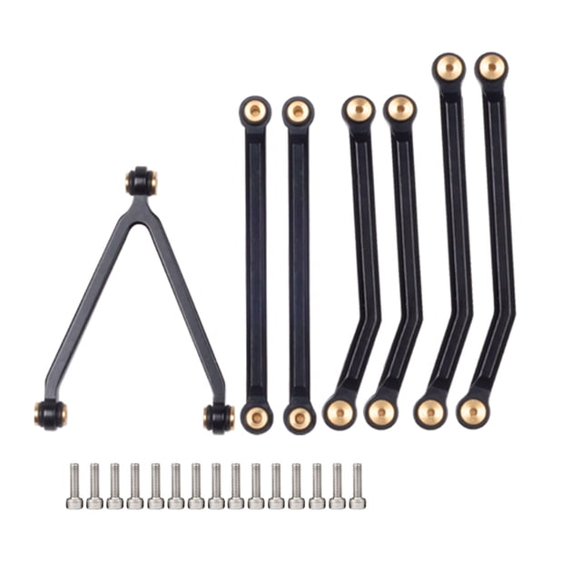 bedienty Pull Rods Kit Upgrade Part Replace Accessory Steering System Modified Fitting Aluminum Alloy RC Car Linkage Rod Set Black