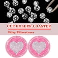 thumbnail image 4 of 2Pack Heart Bling Car Cup Mats - PVC+Rhinestone,Non-Slip, Heat-Resistant - For Women, Car/Home/Office Decor (Black), 4 of 5