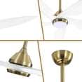 thumbnail image 3 of LEDET 64 in. Gold and White Indoor 5-Solid Wood Blades LED Ceiling Fan with Remote, 3 of 8
