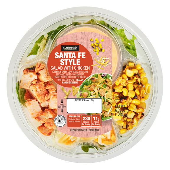 Marketside Santa Fe Style Salad with Chicken, 6.35 oz Bowl, Fresh
