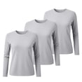 thumbnail image 3 of Breezora Women's Thermal Shirt Layering Essential Comfort Fit Round Neck 3-Pack Set For Everyday Wear XXL Size Dark Purple, 3 of 3
