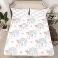 thumbnail image 2 of Homewish Cartoon Unicorn Twin Sheet Sets 3pcs for Preppy Child,Kawaii Rainbow Twin Fitted Sheet Microfiber,Chic Floral Flowers Breathable Flat Sheet,Breathable Home Decor, 2 of 7