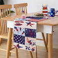thumbnail image 5 of Patriotic Festival Celebration Table Runner,American Stripe Stars Flag Patchwork Pinwheel Decor,Linen Red White and Blue Table Runners, 5 of 5