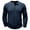 Blue, variant on Men's Henley Shirt Long Sleeve Cotton Blend - Button Front, Regular Fit, 6 Colors, S-XXL Sizes, Autumn/Winter Casual Wear