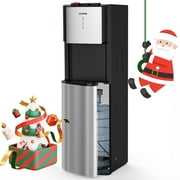 SOOPYK UV Self Cleaning Bottom Loading Water Cooler Dispenser for 5 Gallon Bottles 3 Temperatures, Child Safety Lock, LED Display with Empty Bottle Alert, Stainless Steel