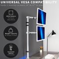 thumbnail image 4 of VIVO White Dual Monitor Mount Extra Tall Adjustable Stand, Fits 2 Screens to 27", 4 of 8