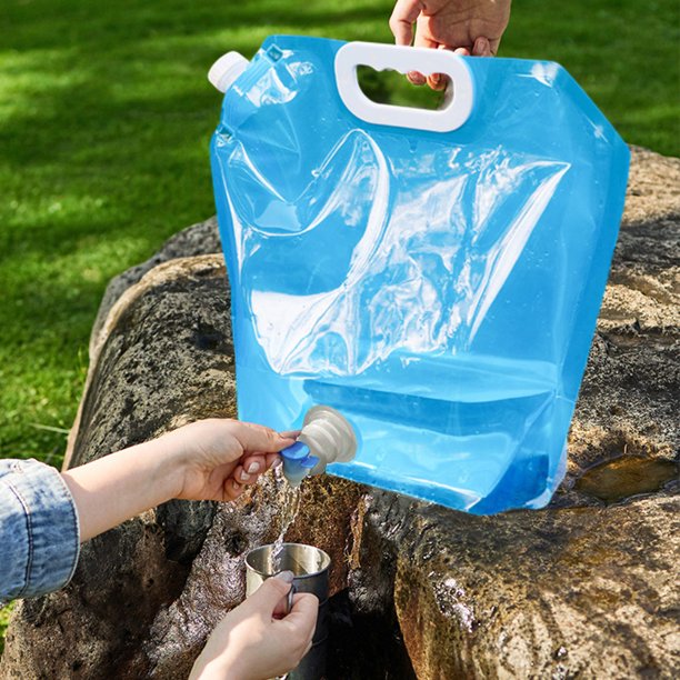 Contenedor de agua de 10 l, bolsa de agua portátil para camping, senderismo, barbacoa (azul 10 l)