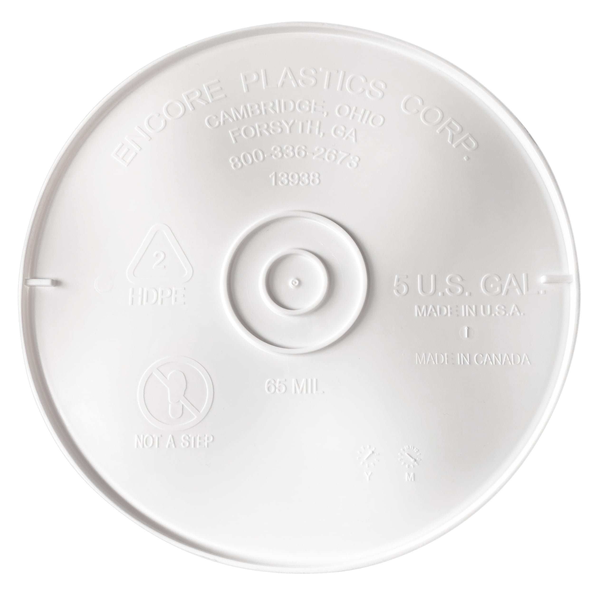 Encore Plastics Corp. 5 Gallon Plastic Pail Bucket White