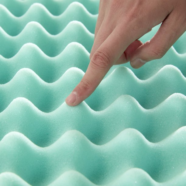 Memory Foam Mattress Topper Queen Size Gel Infused Egg Crate Topper