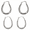 Silver, variant on Gold Plating Hoop Earrings for Women,Hollow Oval Hoop Earrings Hypoallergenic U Shaped Hoops Earring for Jewelry Gifts